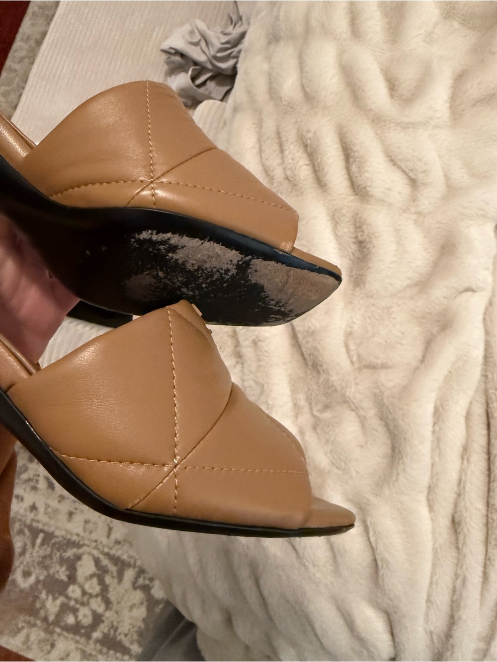 Prada Quilted Tan Leather Slide Mules - Picture 9 of 9